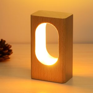 3D Wooden LED Night Light Creative Desk Lamp
